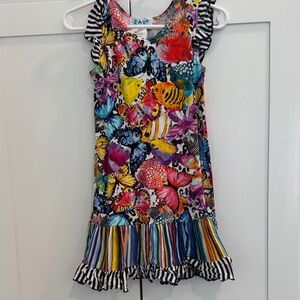 Vibrant Kids Ocean and Butterfly Dress